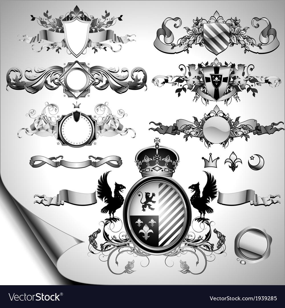 Set ornamental labels Royalty Free Vector Image