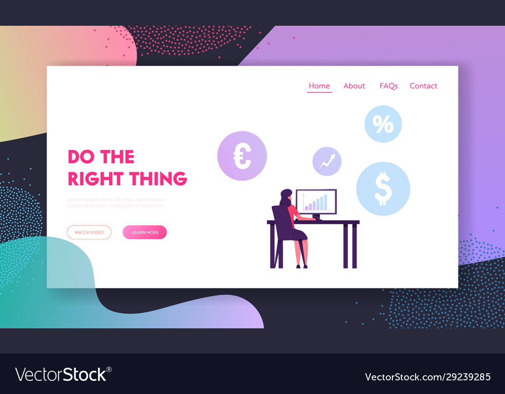 Standard operating procedure website landing page vector image Standard operating procedure website landing page