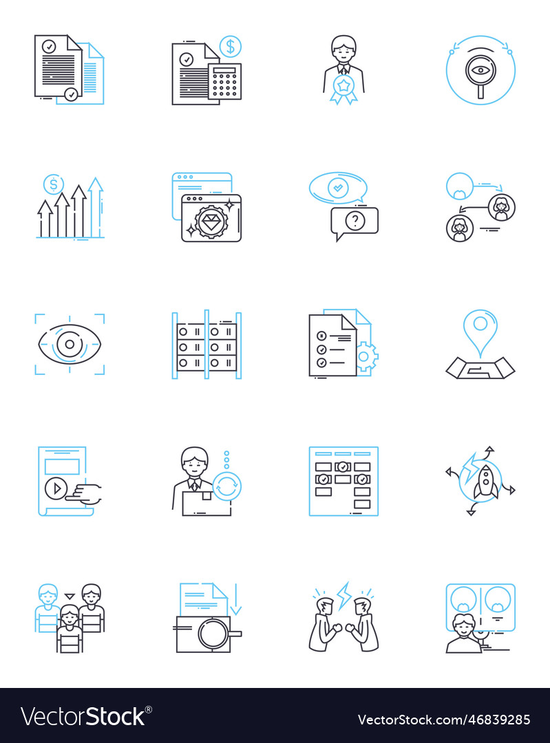Unity linear icons set oneness collaboration