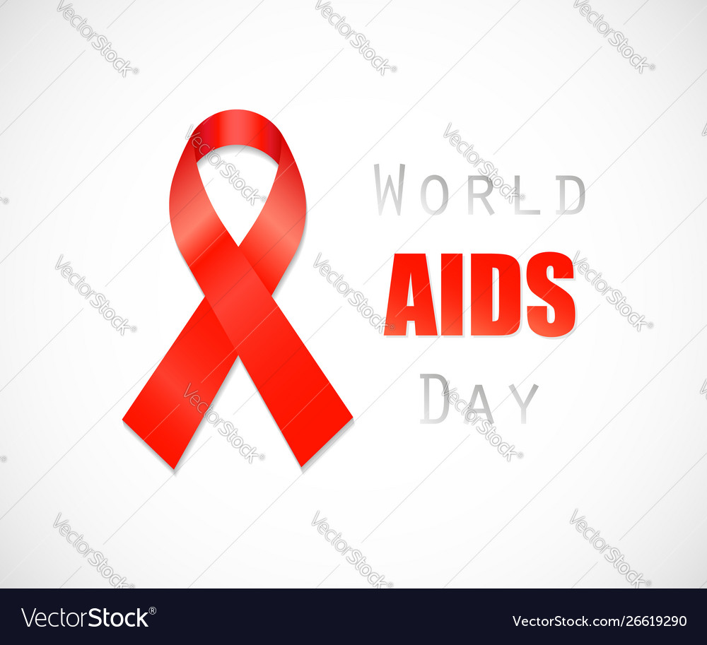 Aids awareness red ribbon Royalty Free Vector Image