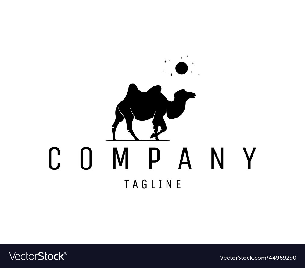 Camel showing with moon Vector Image Camel showing with moon