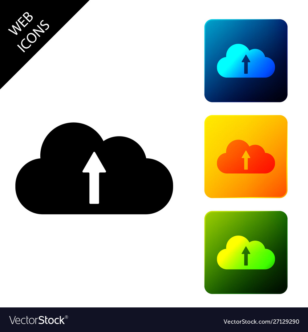 Cloud upload icon isolated on white background vector image Cloud upload icon isolated on white background