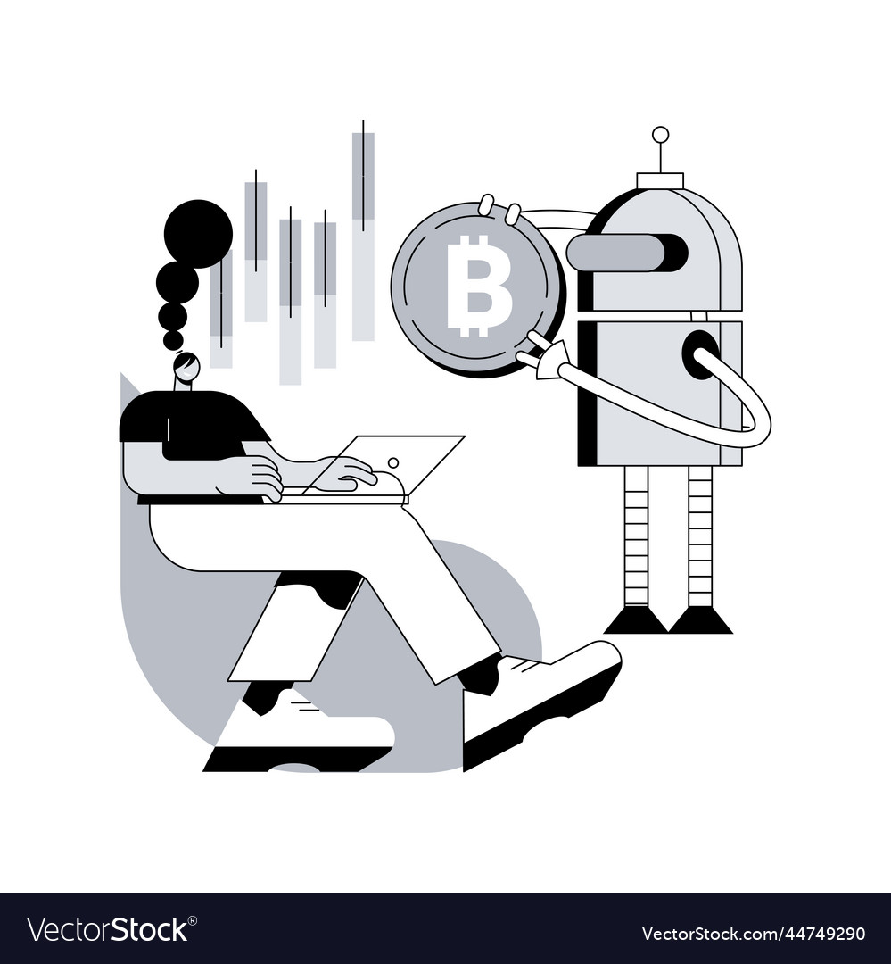 Crypto trading bot abstract concept vector image Crypto trading bot abstract concept