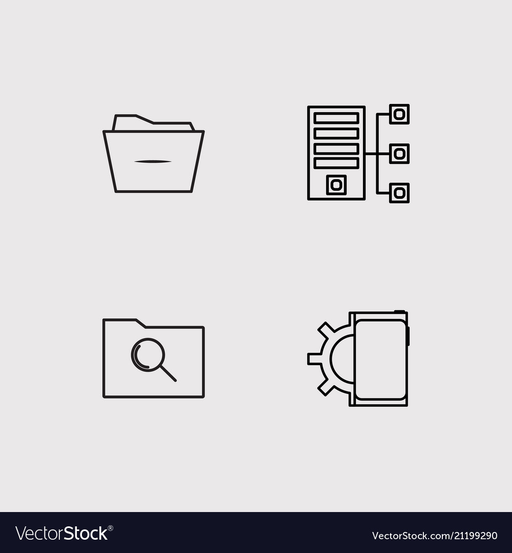 Data analytics simple linear icons set outlined
