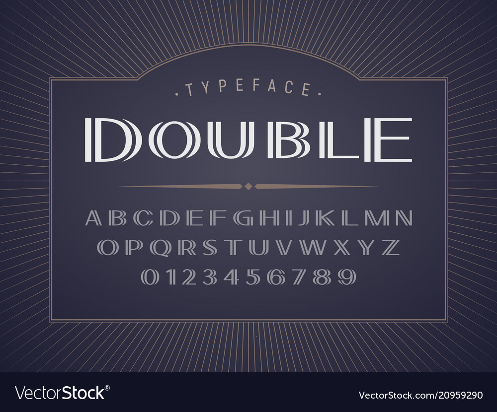 Dekorative fett san serif Schriftart auf dunklem Hintergrund