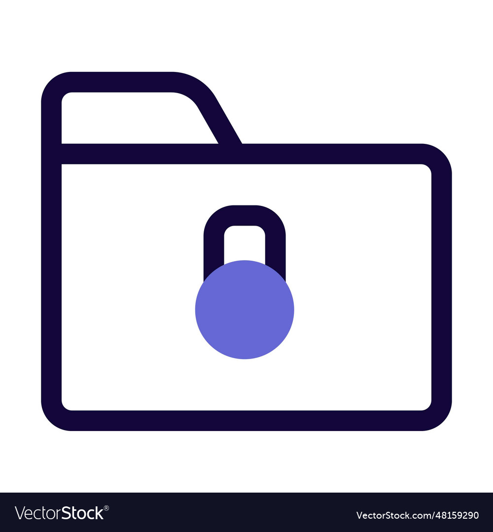 Folder locked for maintaining data privacy Vector Image