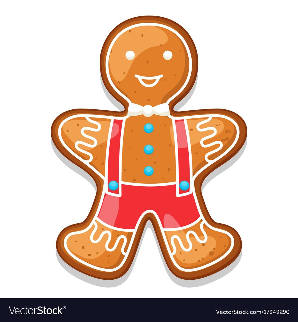 Gingerbread cookies man of merry Royalty Free Vector Image