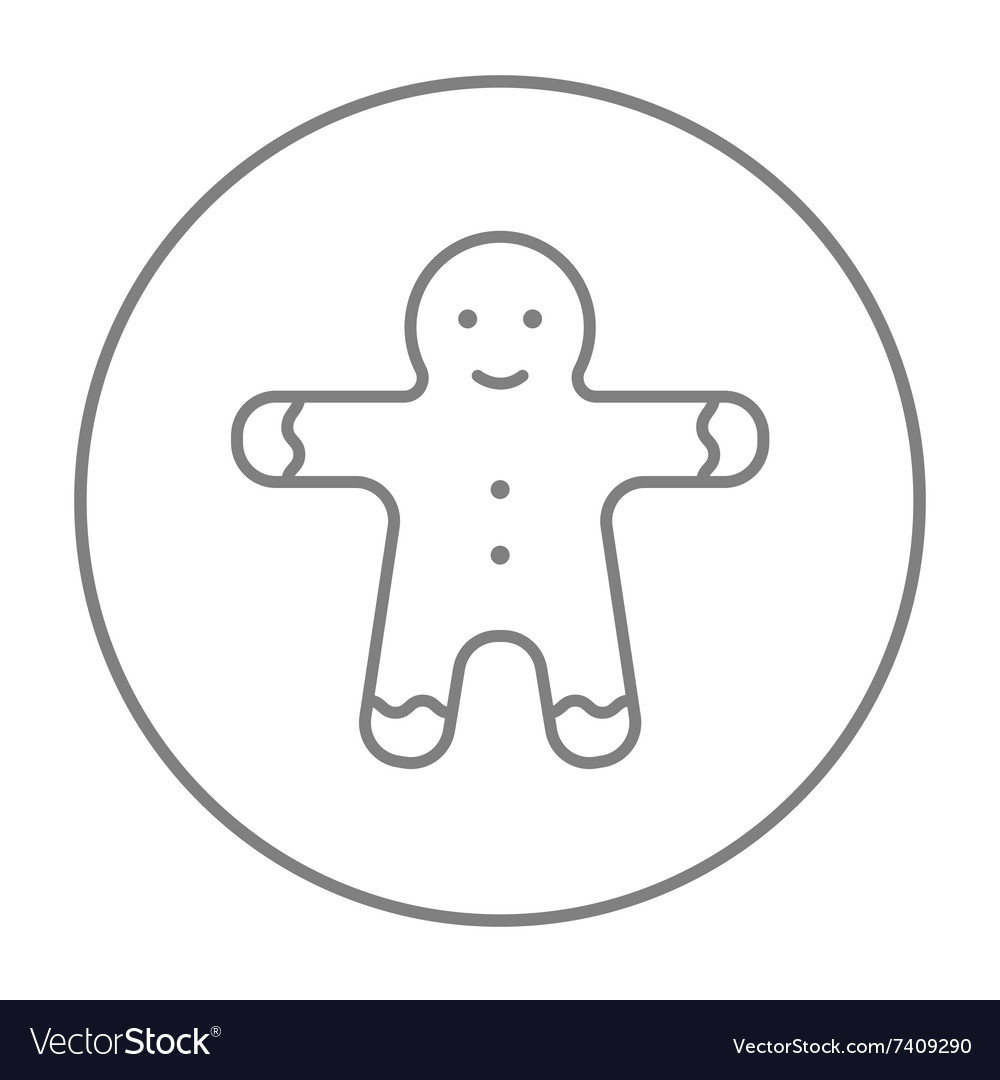 Gingerbread man line icon