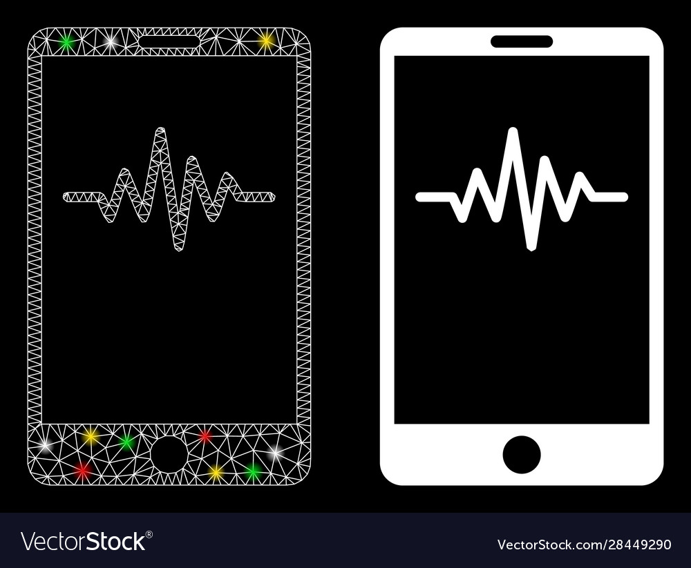 Glowing mesh network mobile signal graph icon Vector Image Glowing mesh network mobile signal graph icon