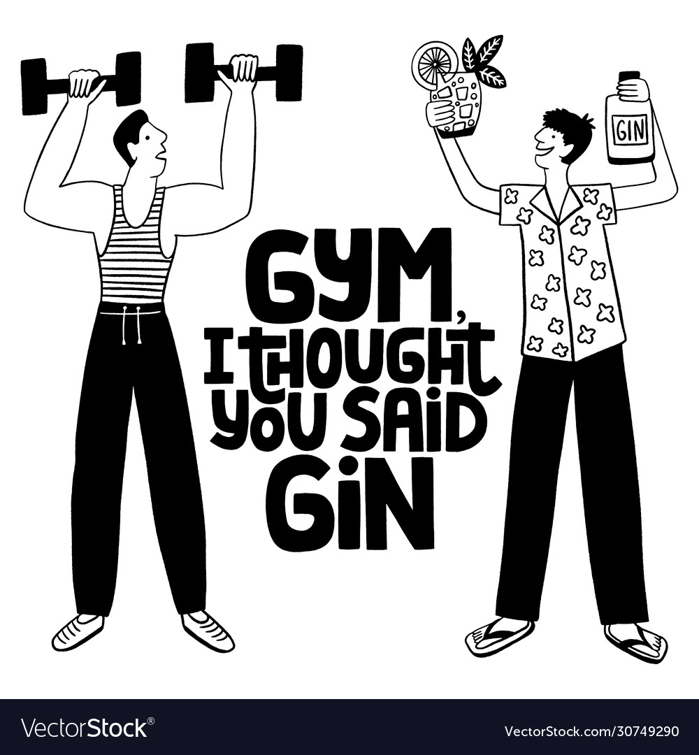 Gym I thought you said Gin stock vector. Illustration of card