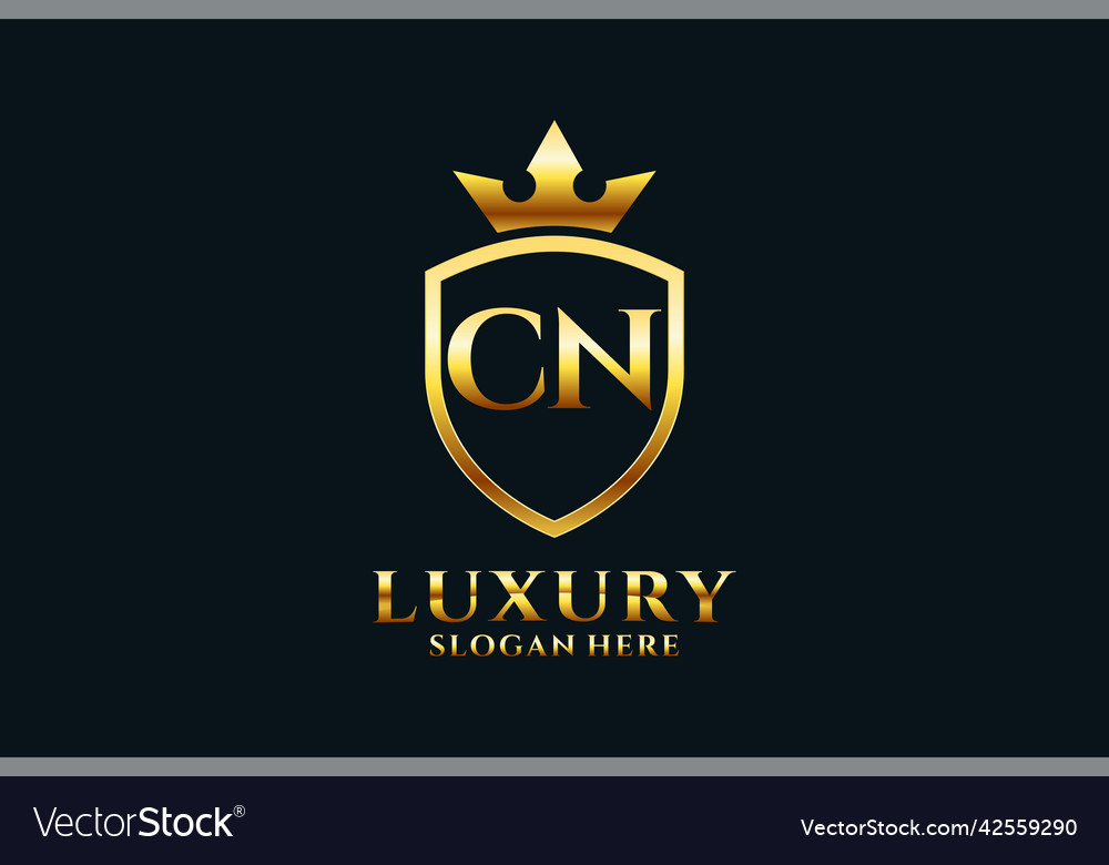 Initial cn elegant luxury monogram logo or badge Vector Image