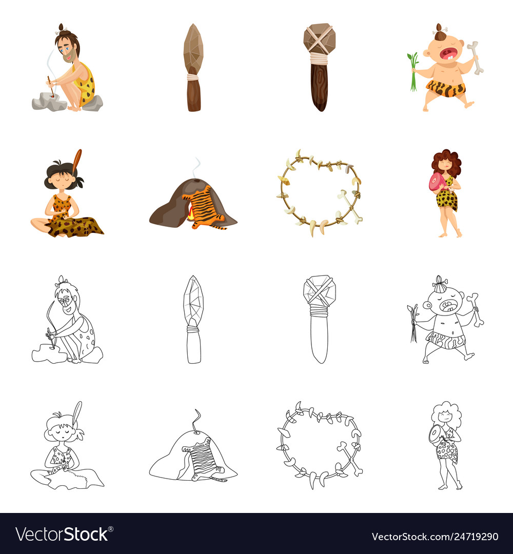 Isolated object of evolution and prehistory symbol Vector Image Isolated object of evolution and prehistory symbol