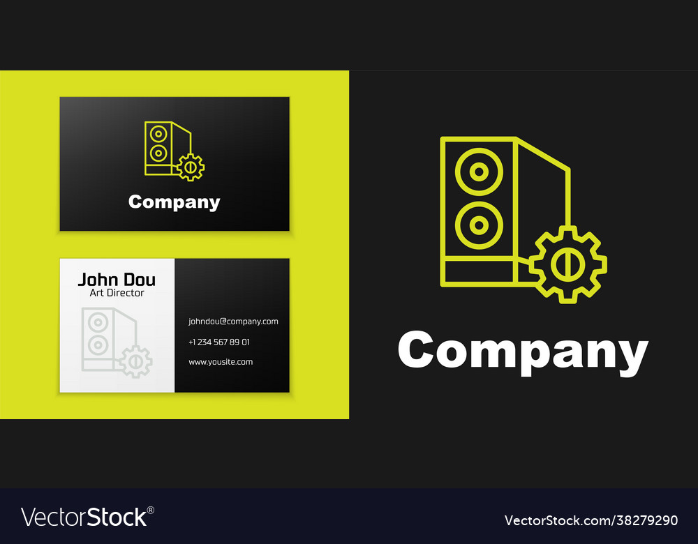 Logotype line case computer setting icon Vector Image Logotype line case computer setting icon