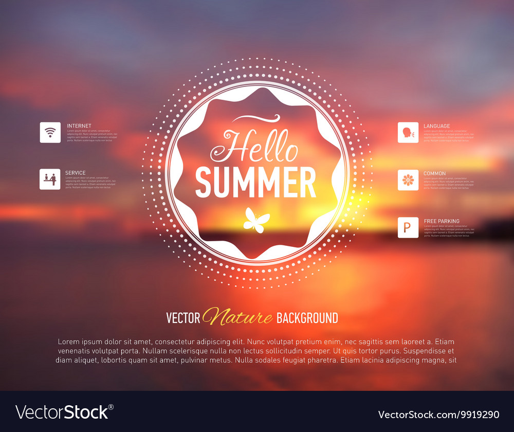 Nature seaside blurred background with design text