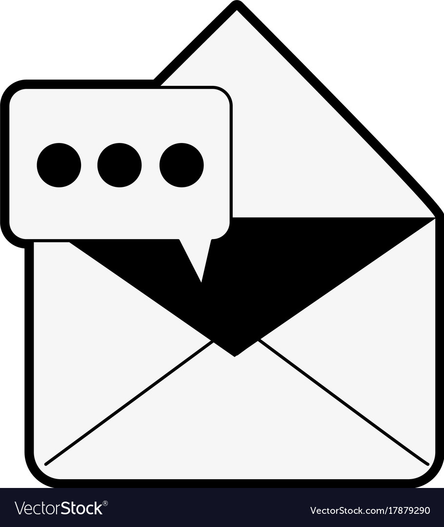 Open message envelope with chat bubble icon image
