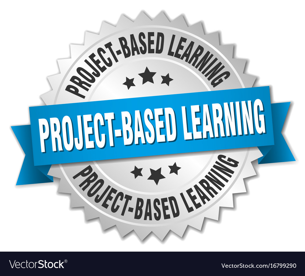 Project-based learning round isolated silver badge