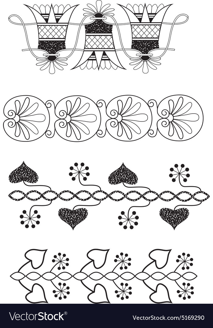 Set of floral elements