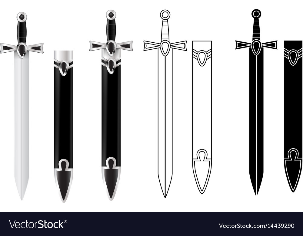Sword and Scabbard - 3D Outline