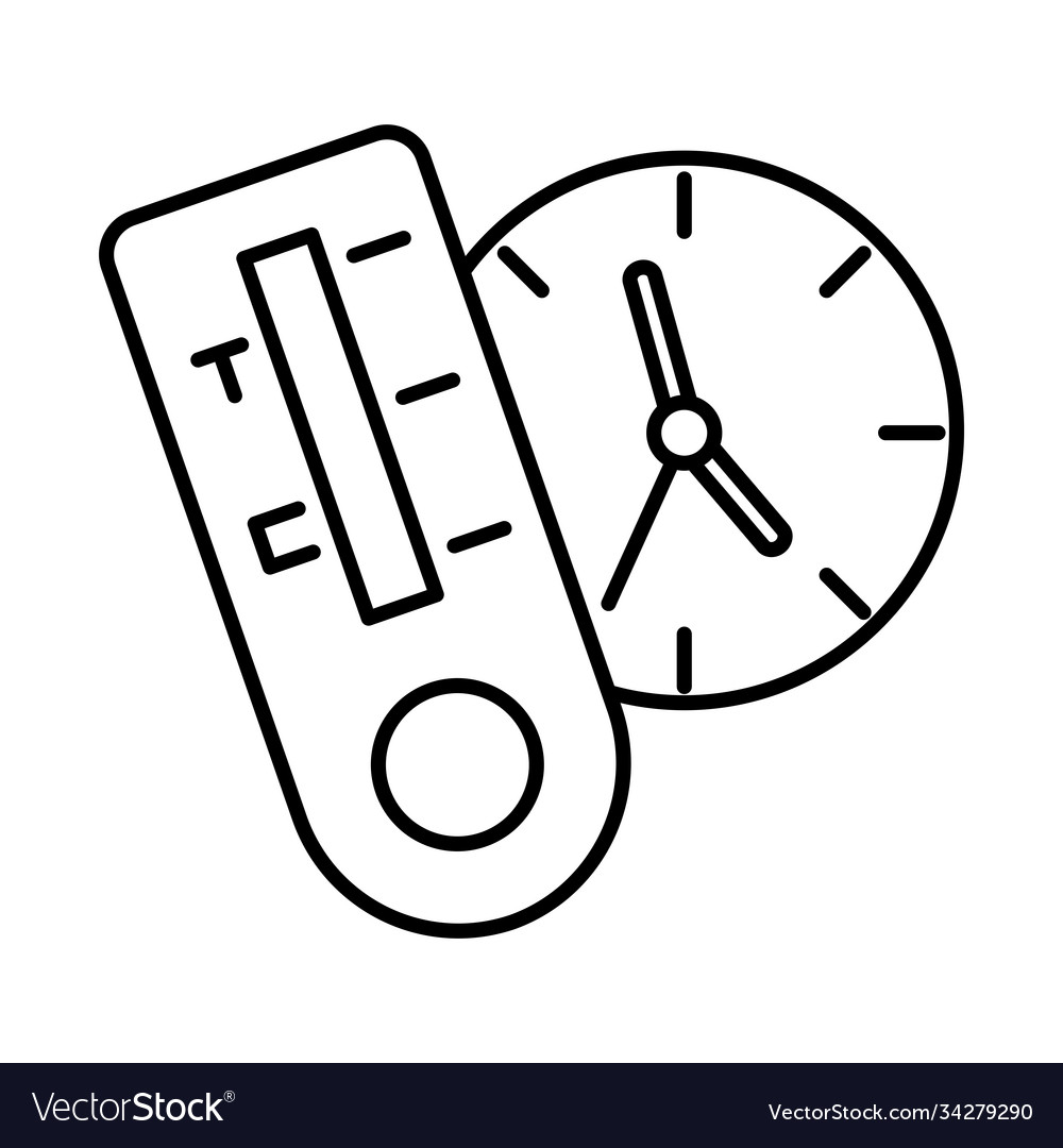 Test and clock line style icon design