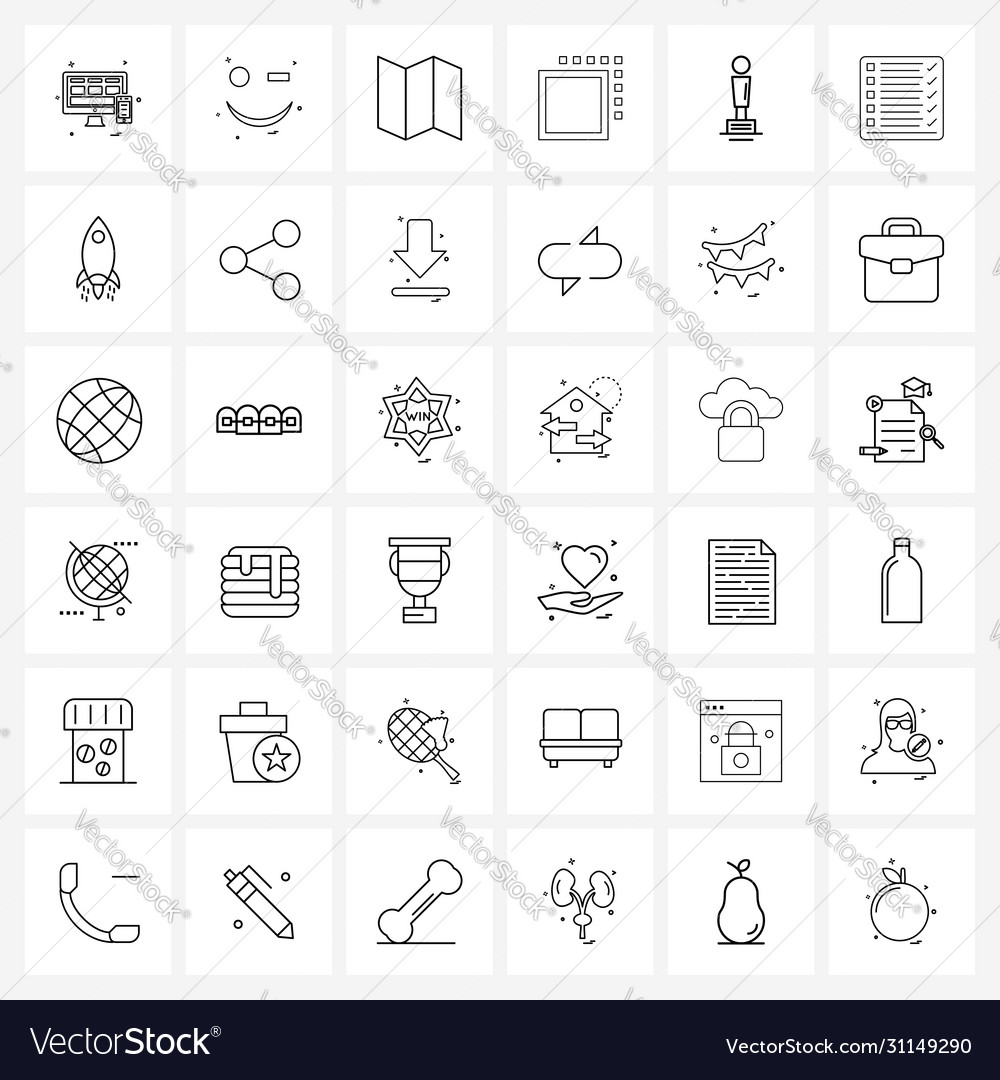 Ui set 36 basic line icons movie program