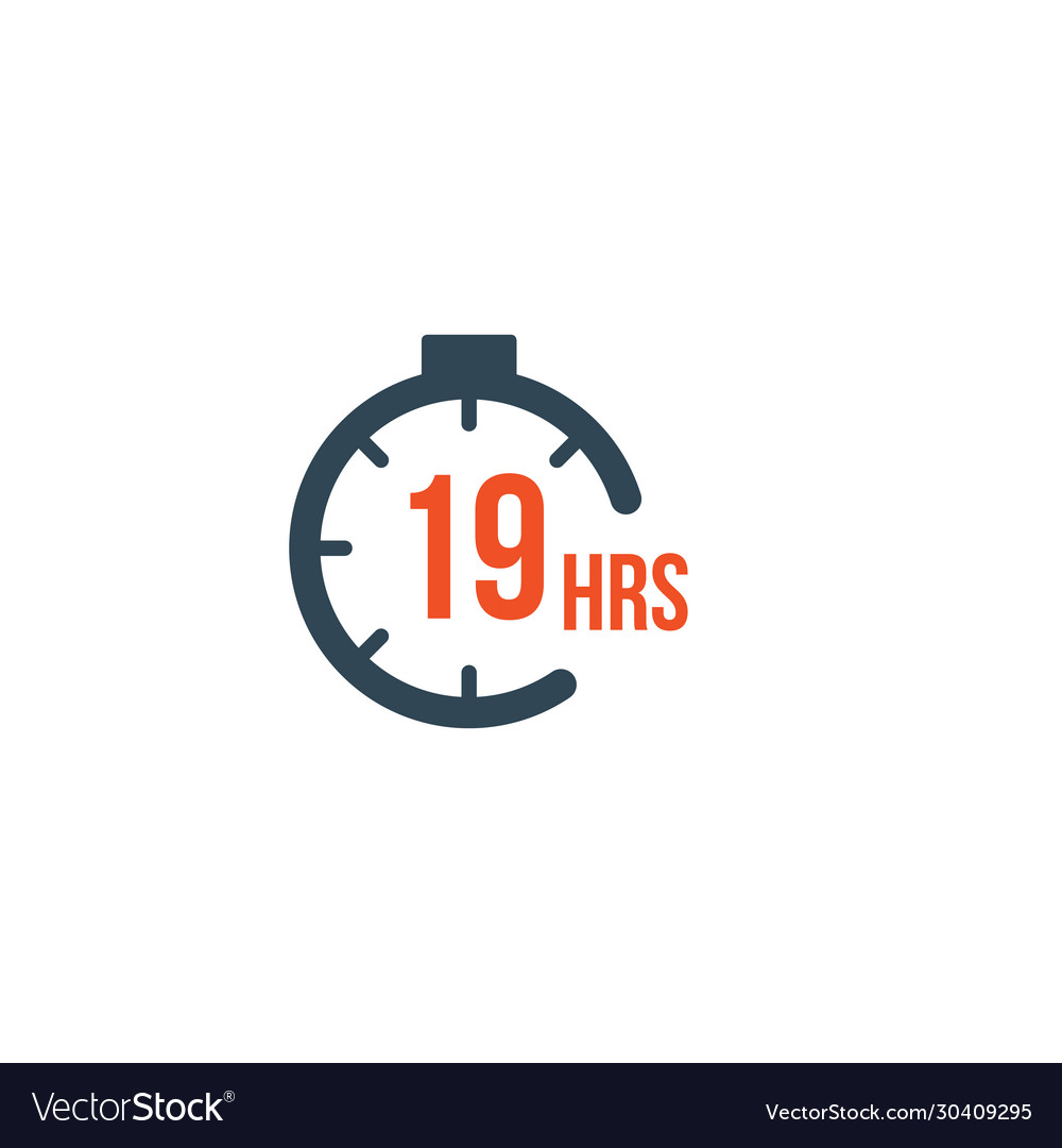 19 hours round timer or countdown icon vector image 19 hours round timer or countdown icon