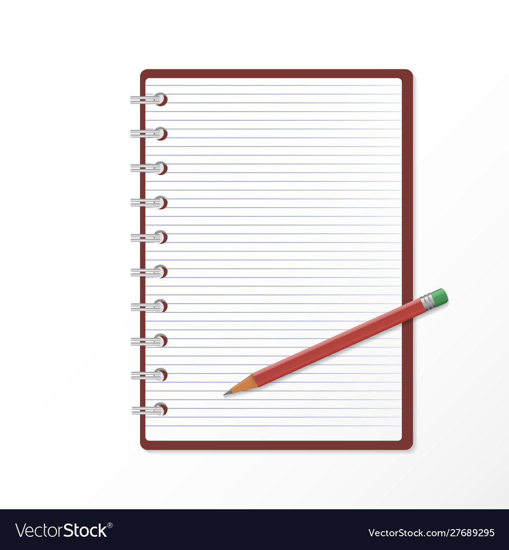 A icon open notepad in line and pencil 3d vector image A icon open notepad in line and pencil 3d