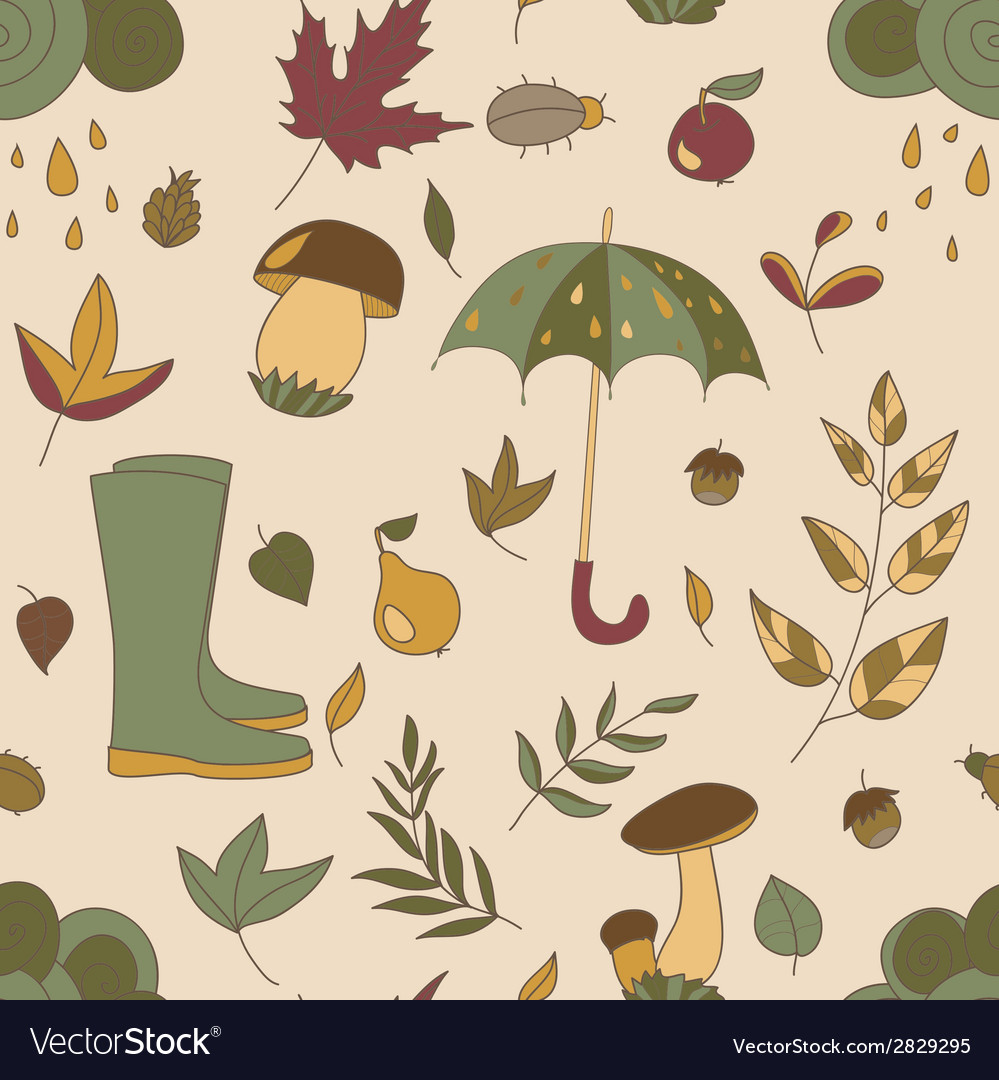 Autumn pattern seamless texture with