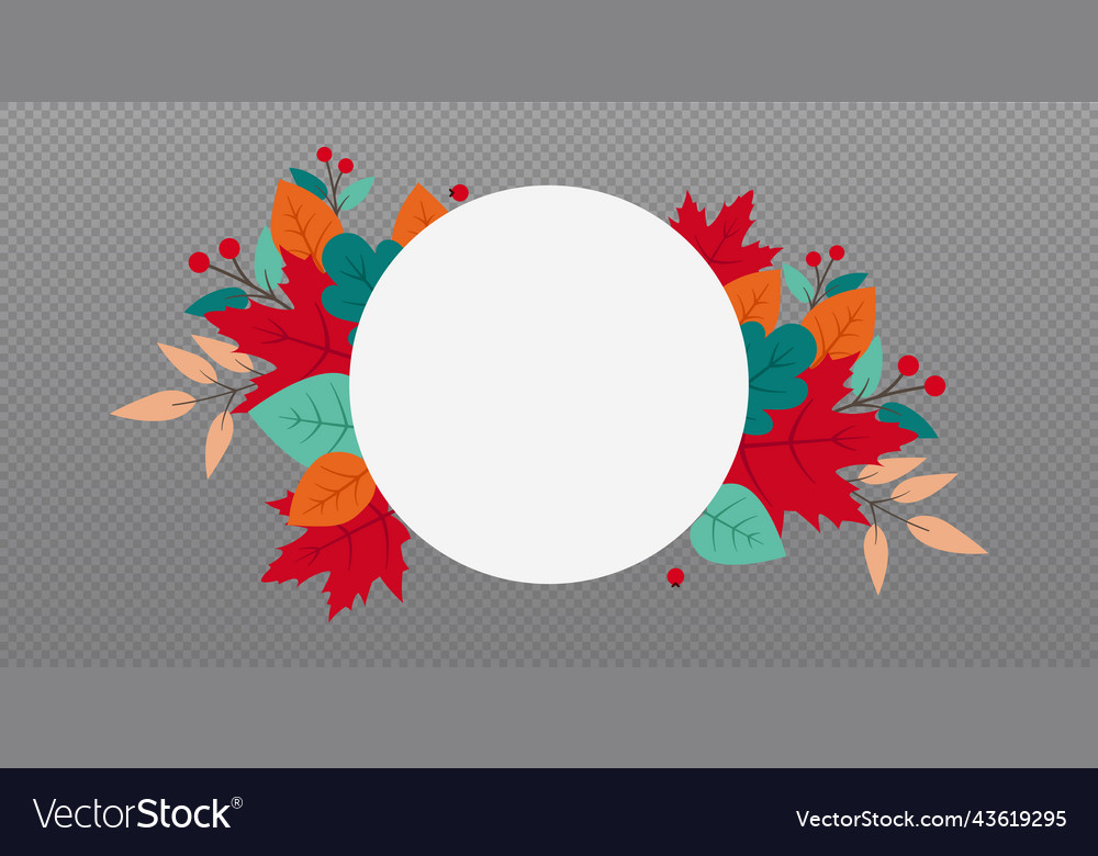 Autumn web template transparent background vector image Autumn web template transparent background