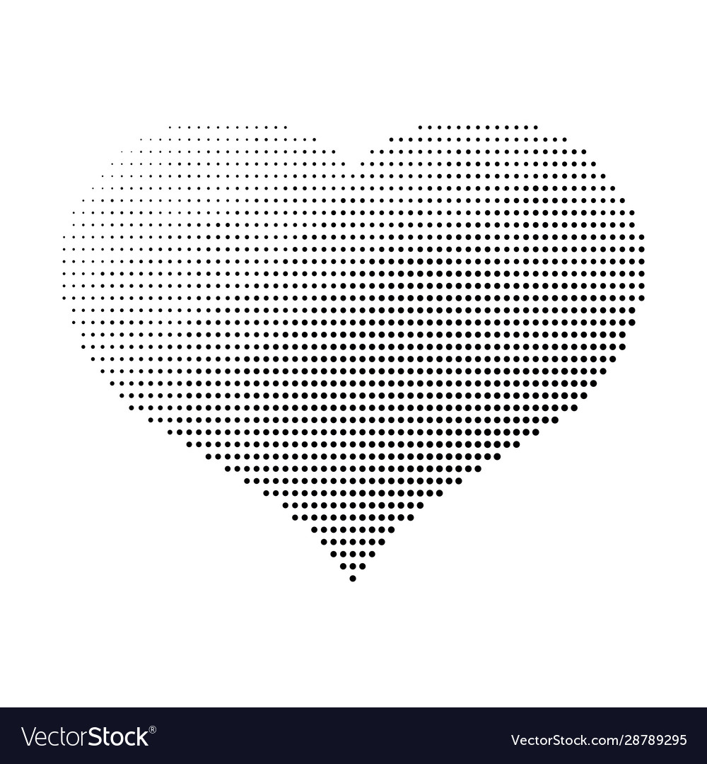 Black dotted heart valentine day theme simple Vector Image
