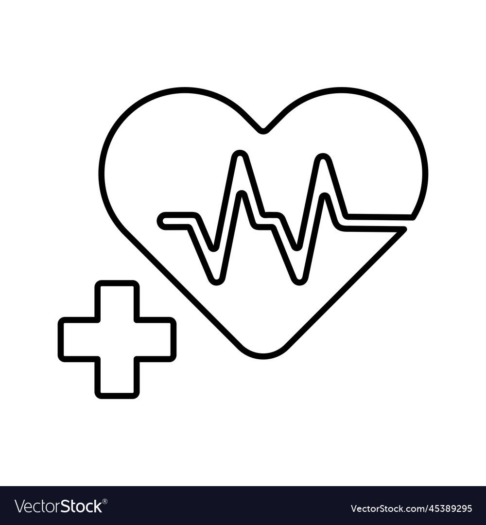 Cardiology health healthcare line icon outline