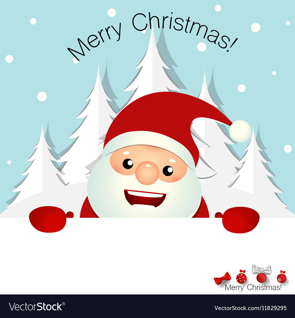 Christmas greeting card with santa claus Vector Image