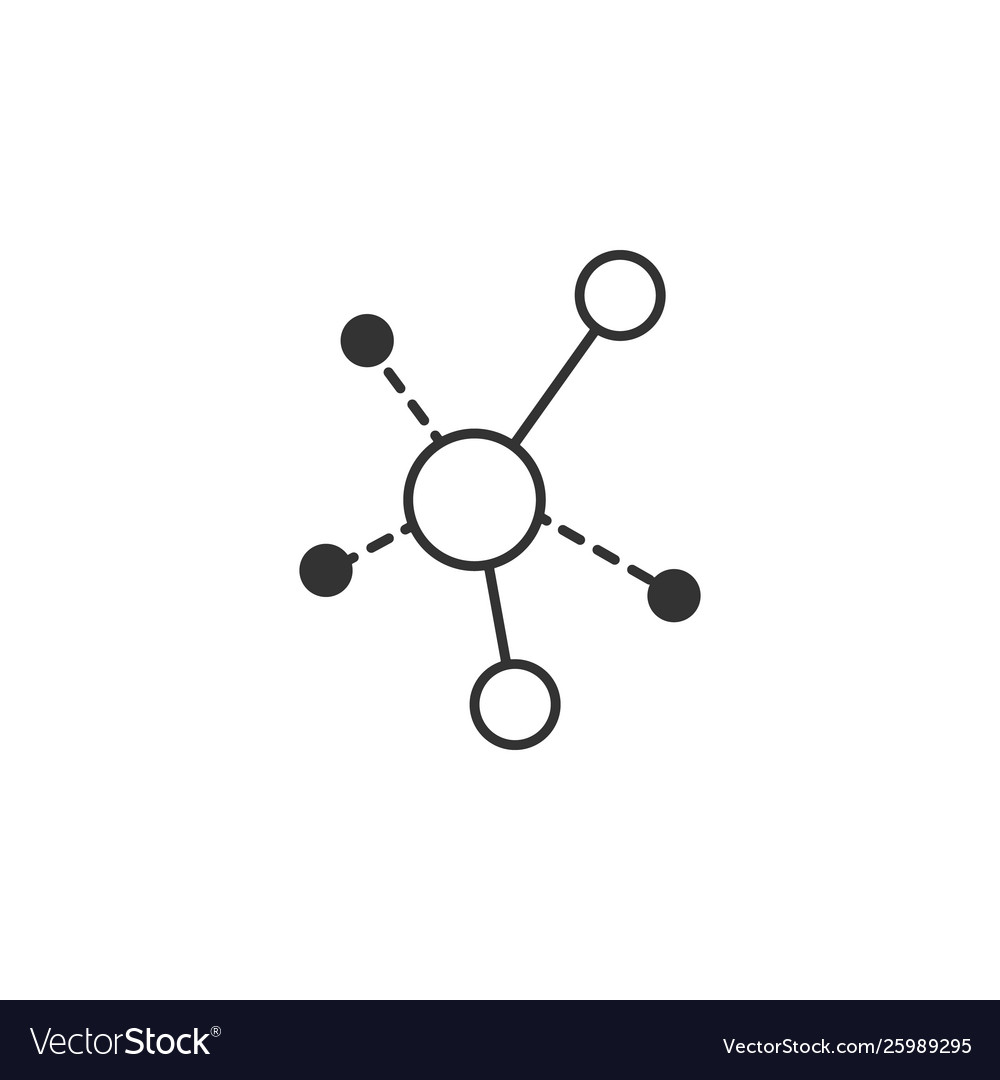 Connections graph line icon simple modern flat vector image Connections graph line icon simple modern flat