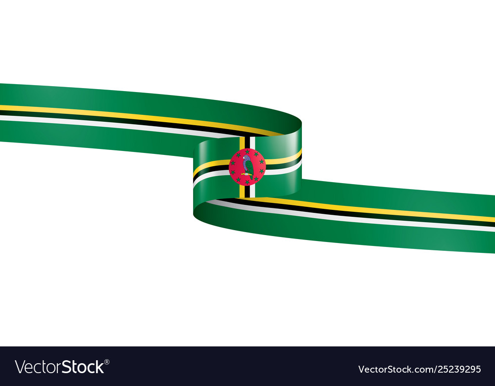 Dominica flag on a white