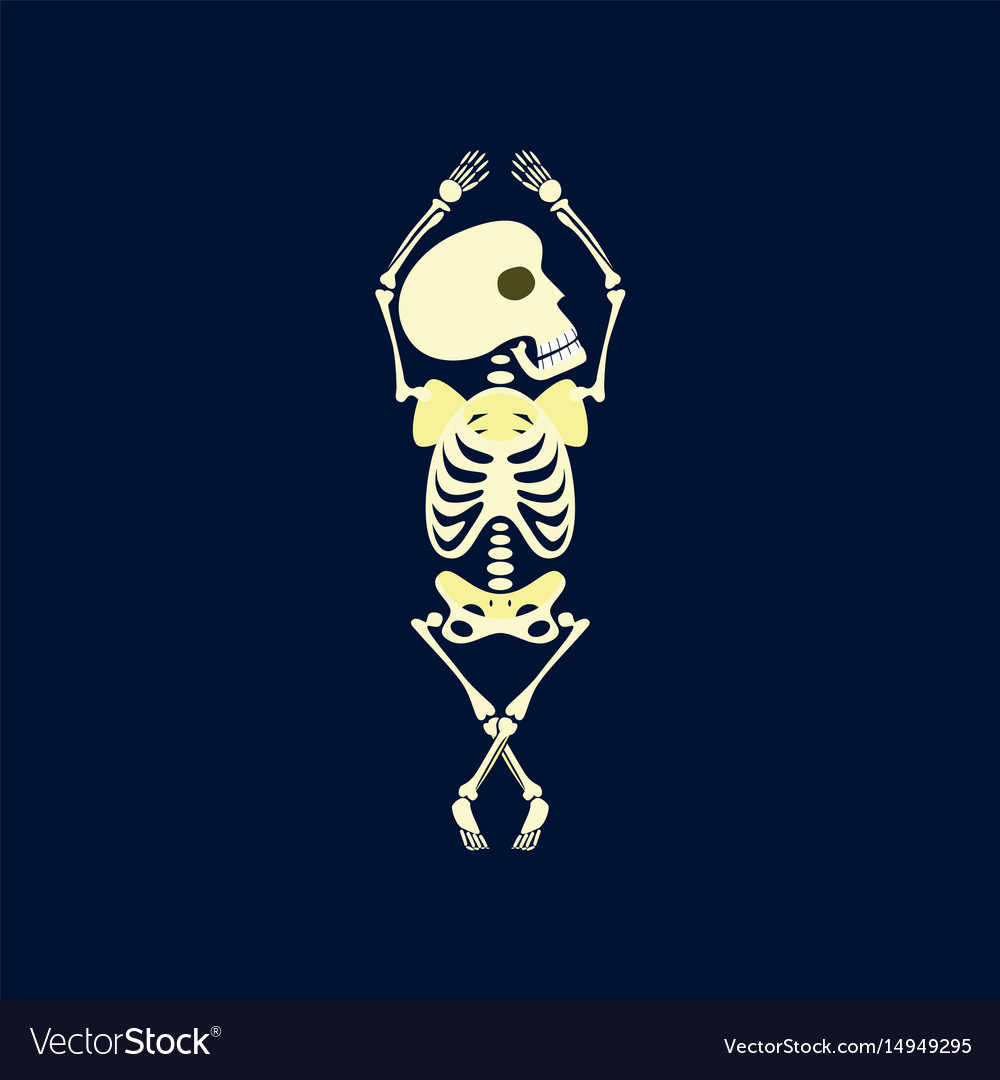 Flat on background of skeleton