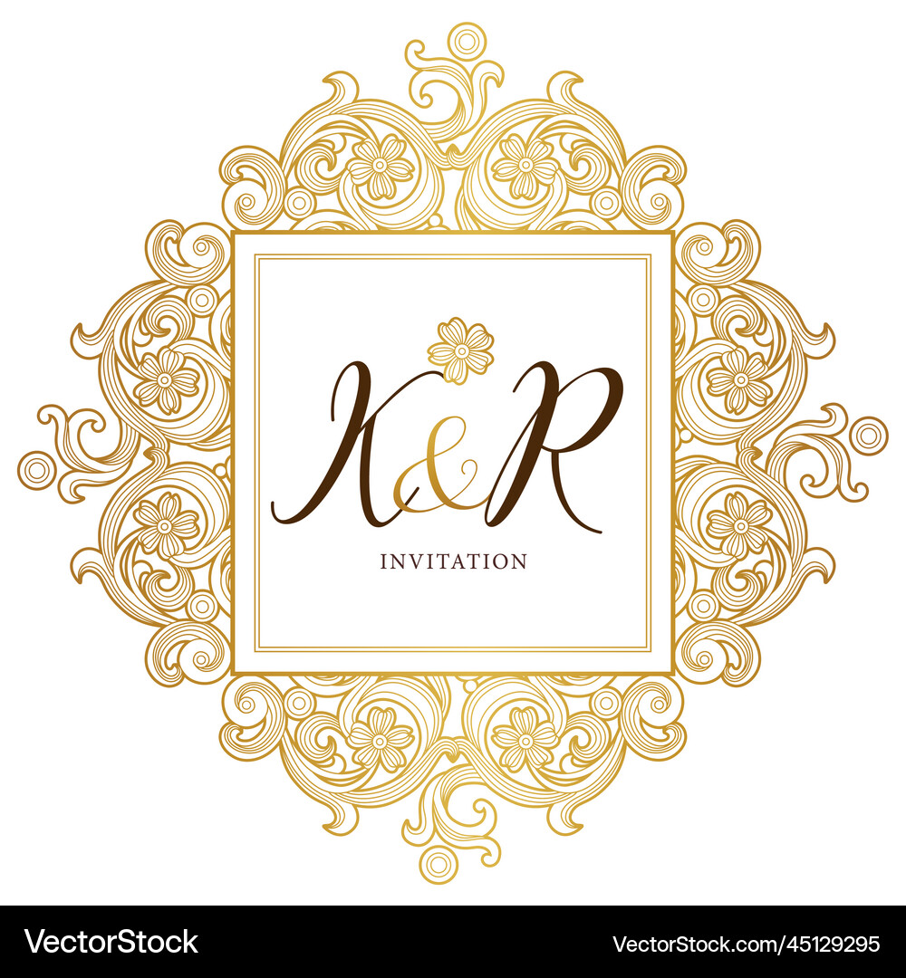 Golden elements monogram identity for design Vector Image