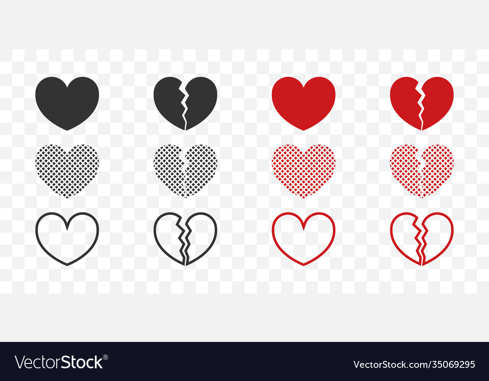 Heart collection love symbol icon set