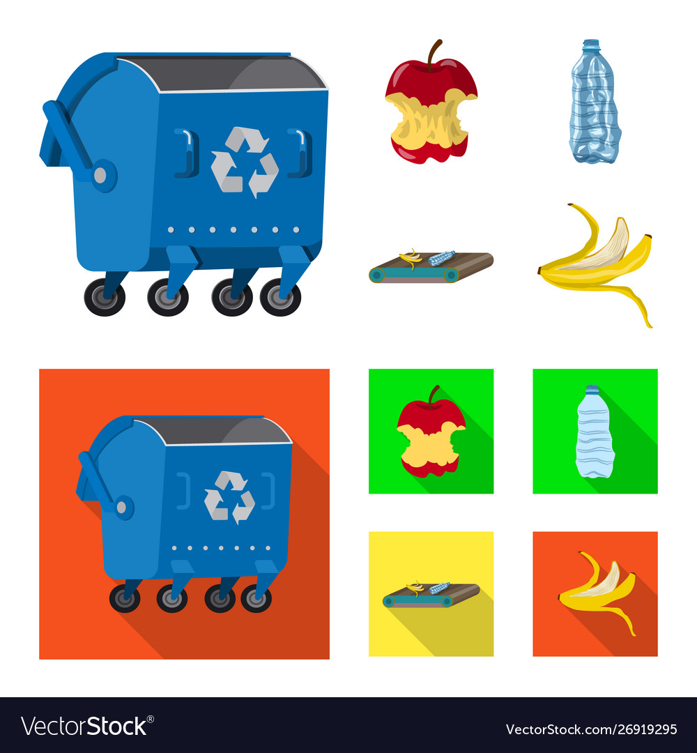 Isolated object refuse and junk icon set vector image Isolated object refuse and junk icon set