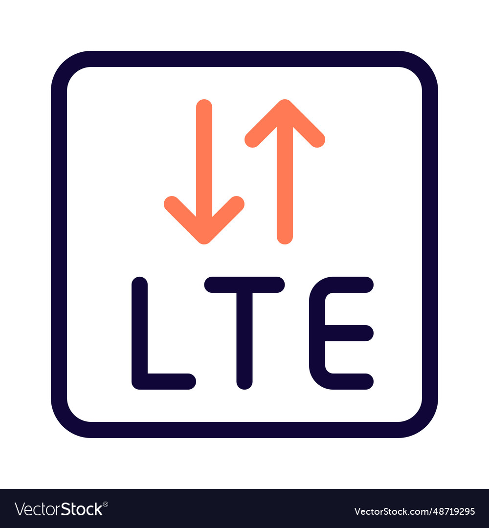 Lte mobile connectivity with up and down arrows