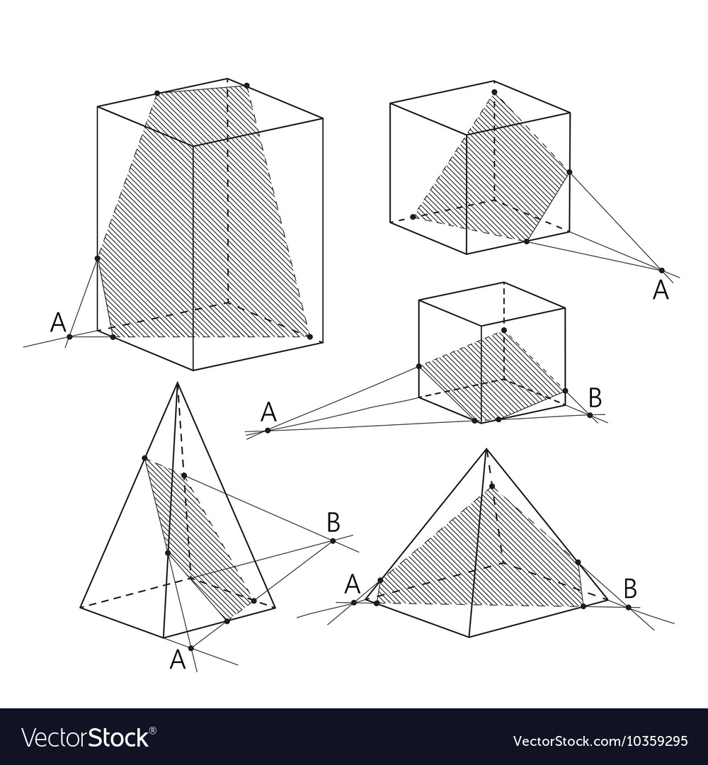Math Picture Sections Of Polyhedra Geometry Vector Image Math Picture Sections Of Polyhedra Geometry Vector Image