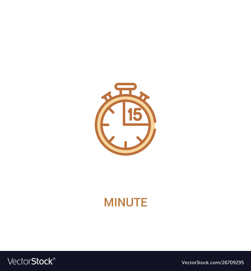 Minute concept 2 colored icon simple line element