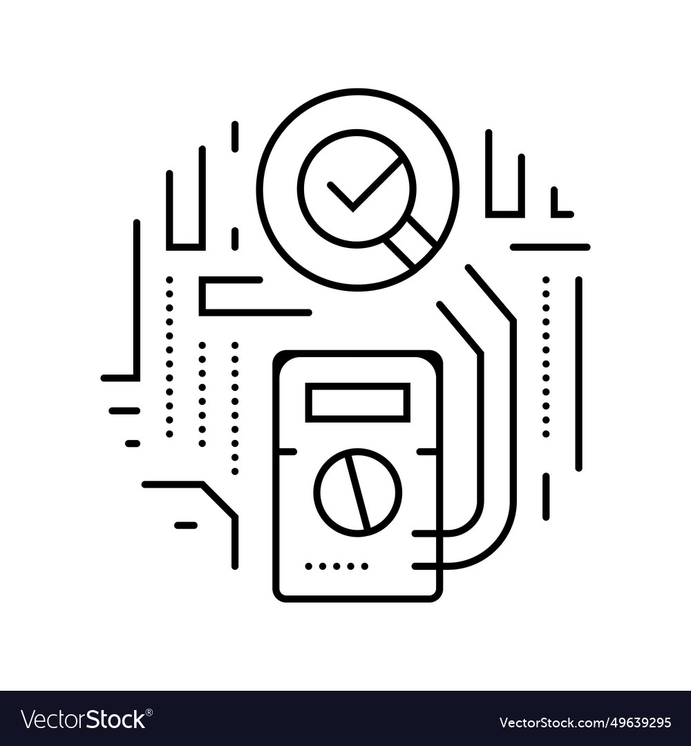 Multimeter testing electronics line icon Vector Image Multimeter testing electronics line icon
