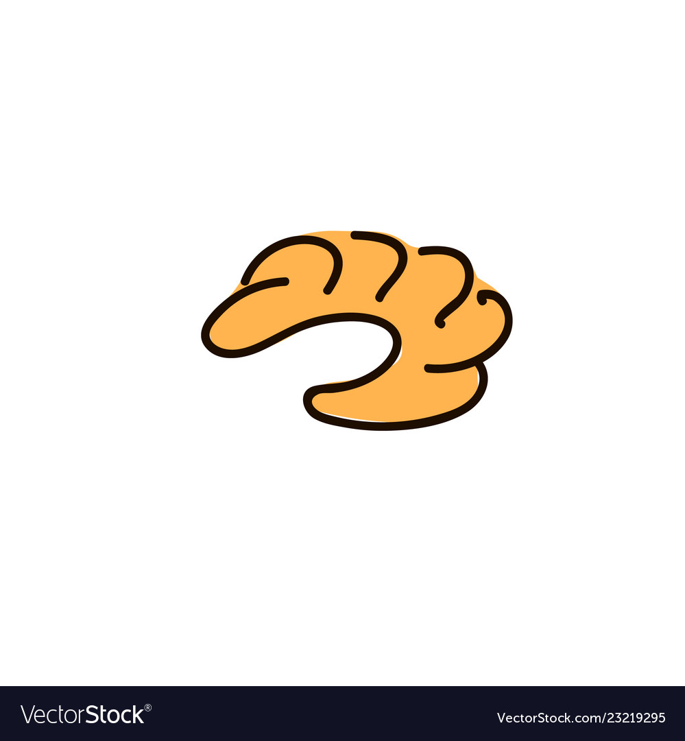 Plain croissant on white background simple sketch Vector Image Plain croissant on white background simple sketch