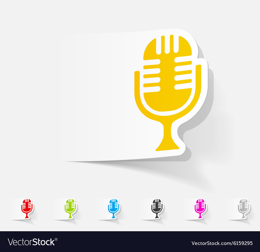 Realistic design element microphone