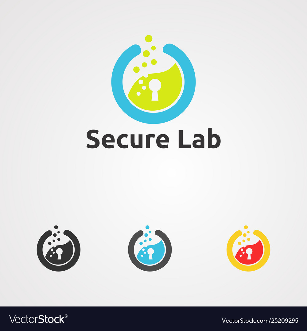 Secure lab logo icon element and template vector image Secure lab logo icon element and template