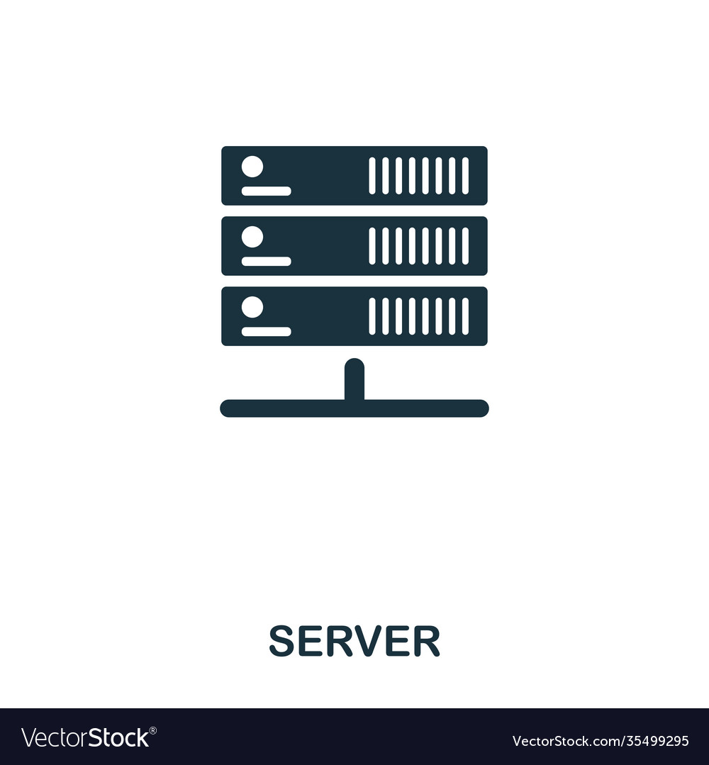 Server icon line style design ui