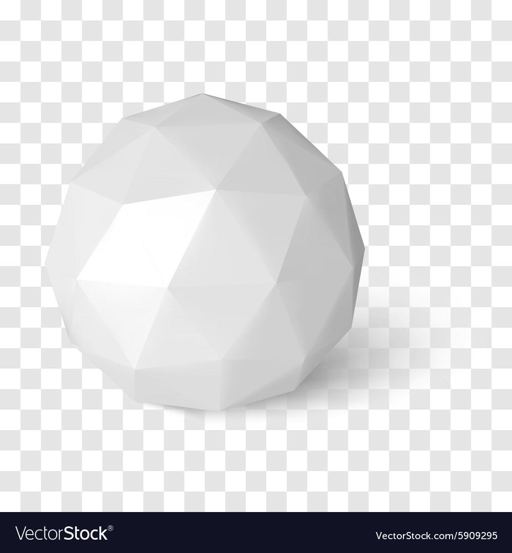 Sphere on transparency background low poly object