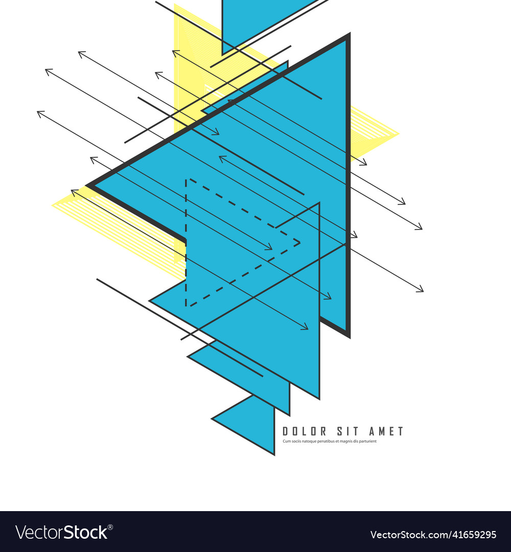 Triangle pattern with lines design vector image Triangle pattern with lines design