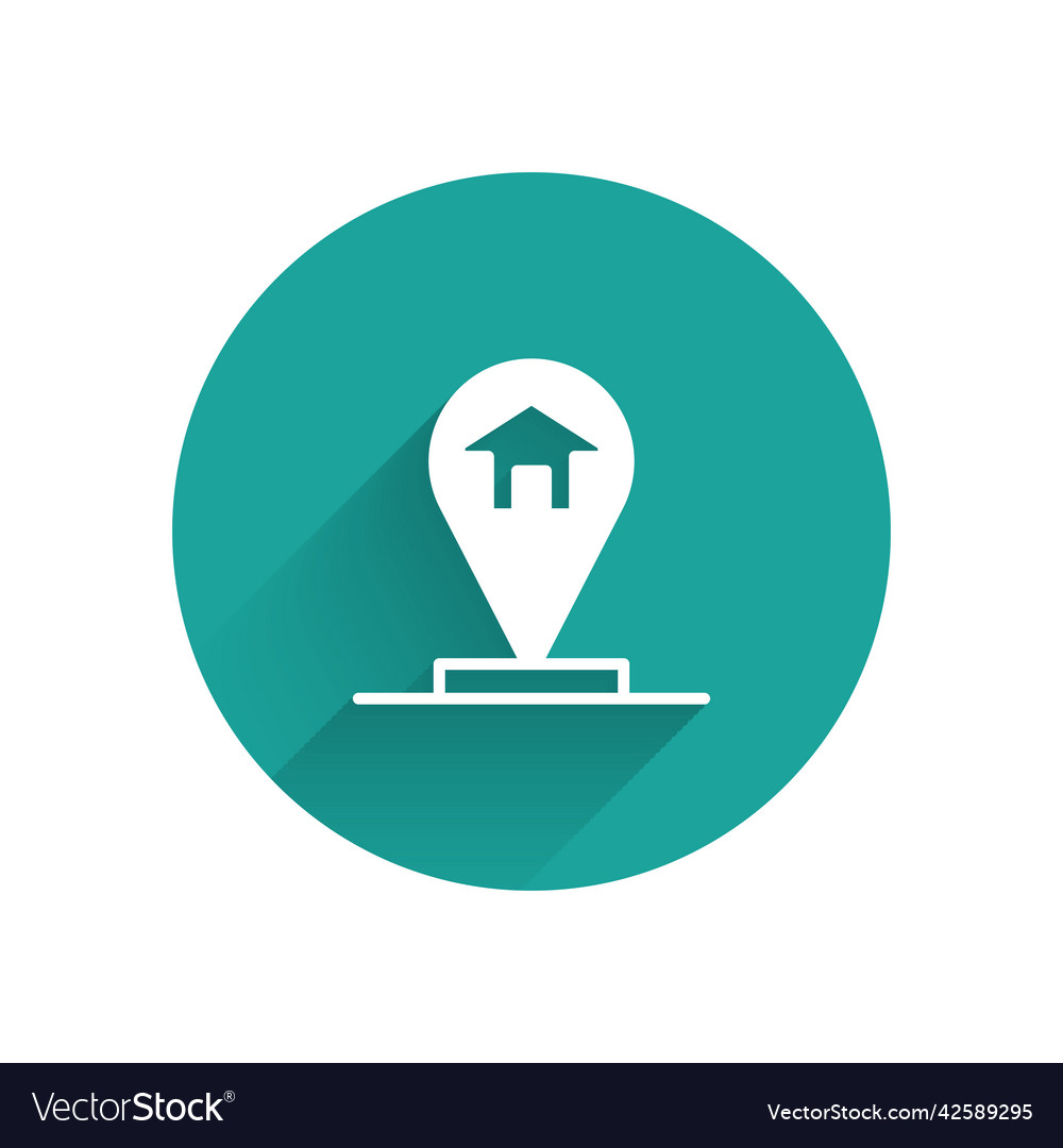White map pointer with house icon isolated vector image White map pointer with house icon isolated