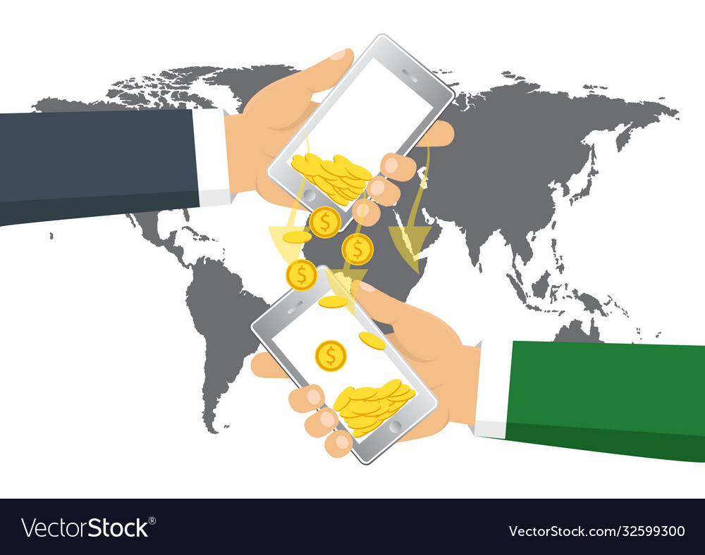 Banking payment app sending and receiving money Vector Image