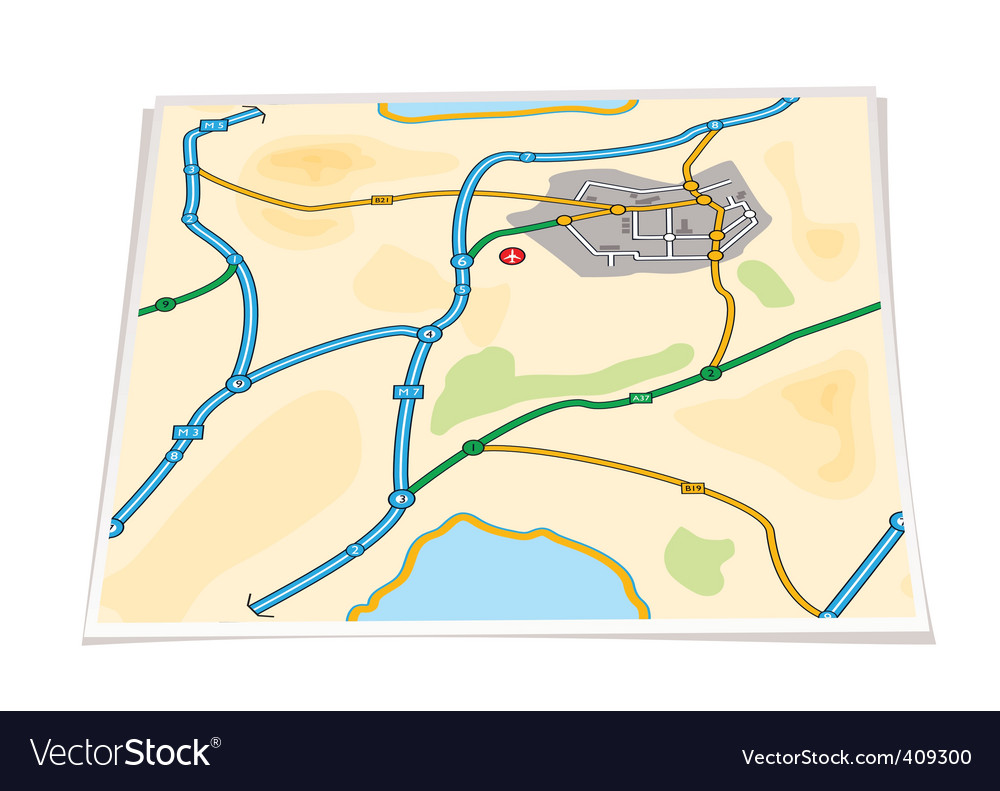 City map Royalty Free Vector Image - VectorStock